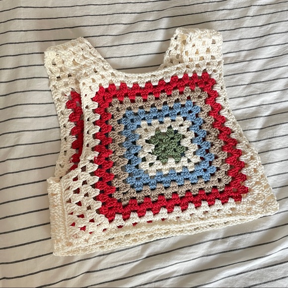 Handmade Crocheted Crop Tank - Picture 2 of 3